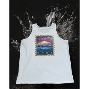 Vtg Hard Rock Cafe T Shirt Tank Top Miami Beach White 21"x27" Size Large